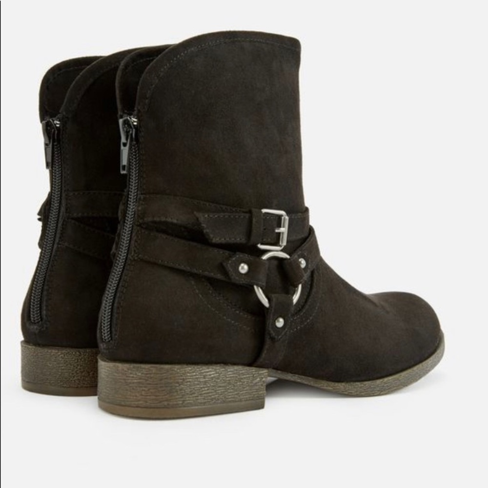 Black Suede Harness Ankle Boots - Picture 3 of 3